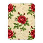 Rotes Rosen-Vintage-Muster Magnet (Vertikal)