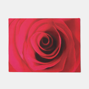 Rotes Rosenblumendesign Fußmatte