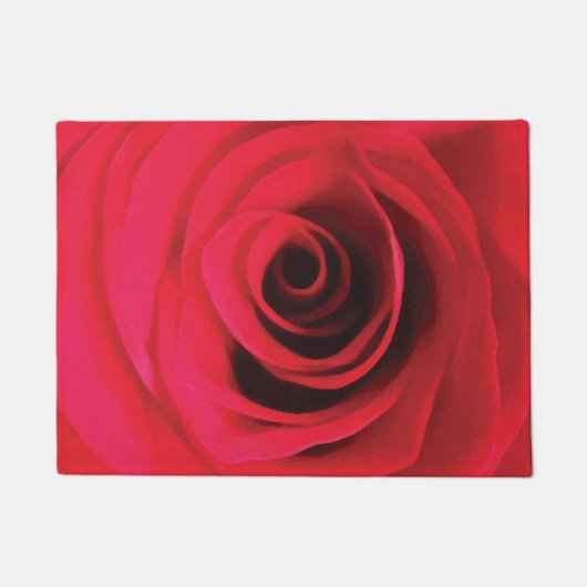 Rotes Rosenblumendesign Fußmatte (Vorderseite)