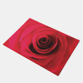 Rotes Rosenblumendesign Fußmatte (Schrägansicht)