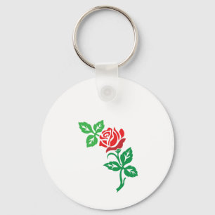 Rotes Rosenblumendesign – Klassische Blumenpracht Schlüsselanhänger