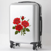 Rotes Rosenbouquet Aufkleber (Koffer)