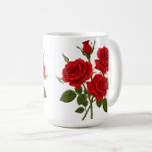Rotes Rosenbouquet Kaffeetasse (VorderseiteRechts)