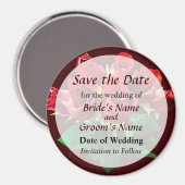 Rotes Rosenbouquet Save the Date Magnet (Vorderseite/Rückseite)