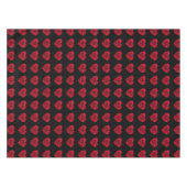 Rotes Rosenherz auf Schwarz Tischdecke (Vorderseite (Horizontal))