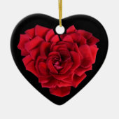 Rotes Rosenherz Keramik Ornament (Vorne)