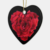 Rotes Rosenherz Keramik Ornament (Links)