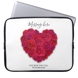 Rotes Rosenherz Romantisches Florales Benutzerdefi Laptopschutzhülle