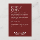 Rotes Rosenholz, Minimalistisch RSVP Karte (Vorderseite)