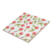 Rotes Rosenmuster Fliese (Seite)