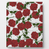 Rotes Rosenmuster Fotoplatte (Vorderseite)