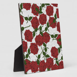 Rotes Rosenmuster Fotoplatte
