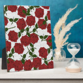 Rotes Rosenmuster Fotoplatte (Seite)