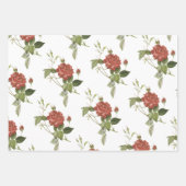 Rotes Rosenmuster Geschenkpapier Set (Vorderseite)