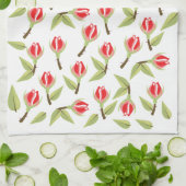Rotes Rosenmuster Geschirrtuch (Gefaltet)