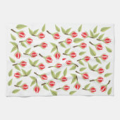 Rotes Rosenmuster Geschirrtuch (Horizontal)