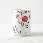 Rotes Rosenmuster Kaffeetasse (Mittel)
