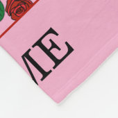 Rotes Rosenmuster Kanalboot Katze Fleecedecke (Ecke)