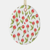 Rotes Rosenmuster Keramik Ornament (Rechts)