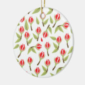 Rotes Rosenmuster Keramik Ornament (Links)