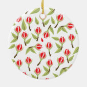 Rotes Rosenmuster Keramik Ornament (Hinten)