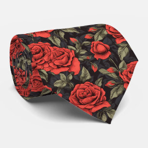 rotes Rosenmuster Krawatte