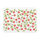 Rotes Rosenmuster Magnet (Horizontal)