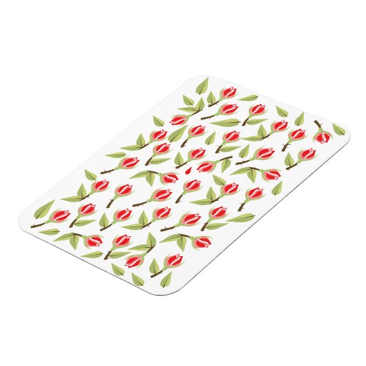 Rotes Rosenmuster Magnet (Linke Seite)