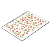 Rotes Rosenmuster Notizblock (Linke Seite)