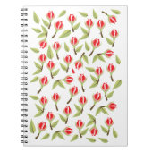 Rotes Rosenmuster Notizblock (Vorderseite)