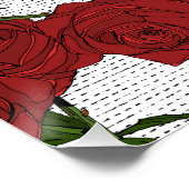 Rotes Rosenmuster Poster (Ecke)