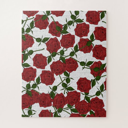 Rotes Rosenmuster Puzzle (Vertikal)