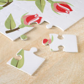 Rotes Rosenmuster Puzzle (Seite)