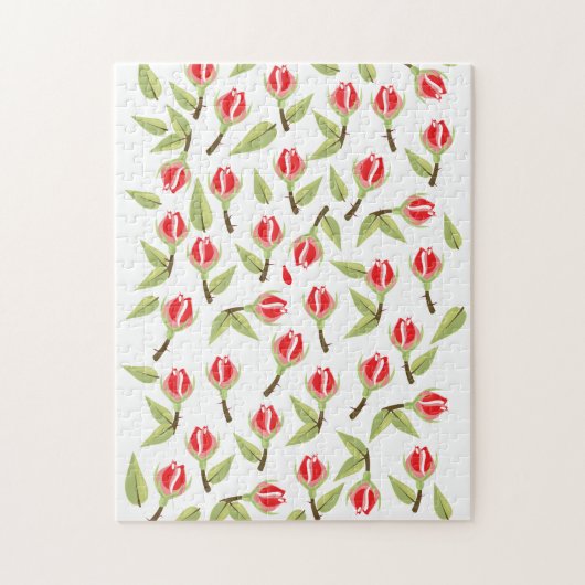 Rotes Rosenmuster Puzzle (Vertikal)