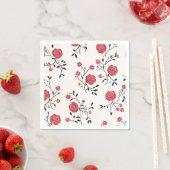 Rotes Rosenmuster Serviette (Beispiel)