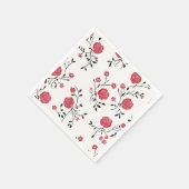 Rotes Rosenmuster Serviette (Ecke)