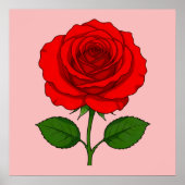 Rotes Rosenposter Poster (Vorne)