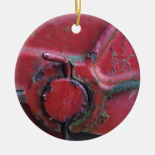 Rotes rostiges Lastwagen Nahaufnahme Keramikornament
