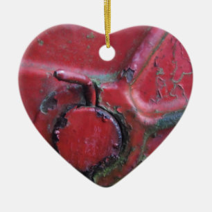 Rotes rostiges Lastwagen Nahaufnahme Keramikornament