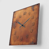 rotes Rostobjekt Quadratische Wanduhr (Winkel)