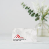 Rotes Rot-Real-Anwesen-Logo | Marmor Visitenkarte (Stehend Vorderseite)