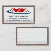 Rotes Rot-Top-Zuhause-Logo | Einrahmen Visitenkarte (Vorne/Hinten)
