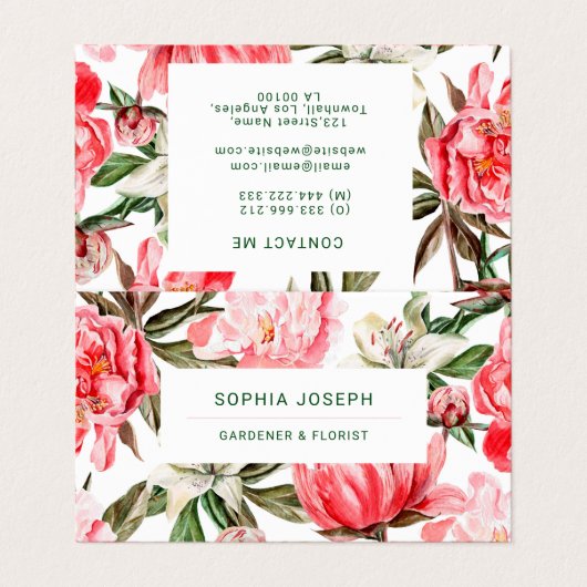 Rotes Rotes Blau  Visitenkarten (Außenseite Aufgefaltet)