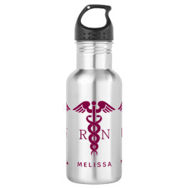 Rotes Rotes Caduceus Krankenzeichen Edelstahlflasche