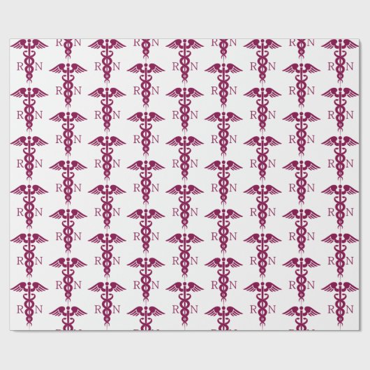 Rotes Rotes Caduceus Krankenzeichen Geschenkpapier (Flach)