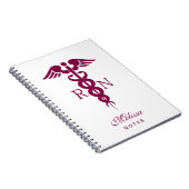 Rotes Rotes Caduceus Krankenzeichen Notizblock (Rechte Seite)