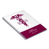 Rotes Rotes Caduceus Krankenzeichen Notizblock (Rechte Seite)