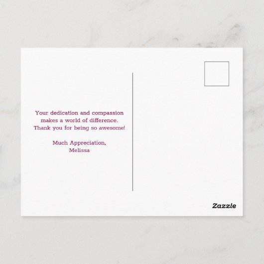 Rotes Rotes Caduceus Krankenzeichen Postkarte (Rückseite)