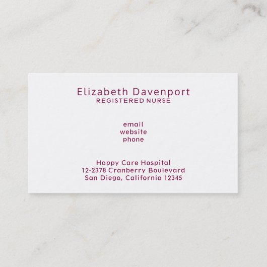 Rotes Rotes Caduceus Krankenzeichen Visitenkarte (Rückseite)