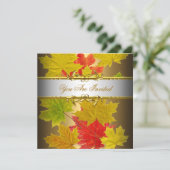 Rotes Rotes Party Herbst - Elegantes Ambiente Einladung (Stehend Vorderseite)